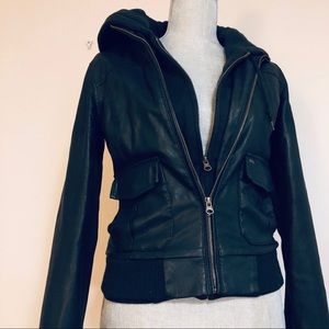 Black leather jacket